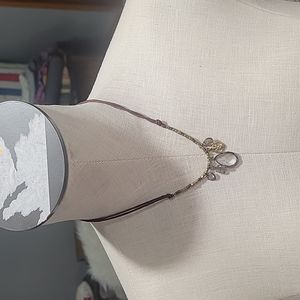 Silpada leather necklace with natural stones